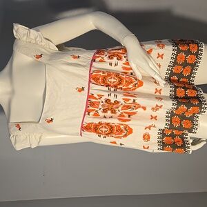 Kate Spade White Linen Side Zip Lined Sleeveless Top Size Large